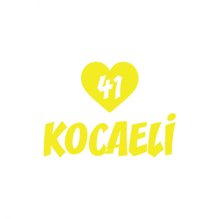 Kalpli 41 Kocaeli Araba Sticker 17x17 Cm Sarı