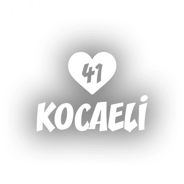 Kalpli 41 Kocaeli Araba Sticker 17x17 Cm Beyaz