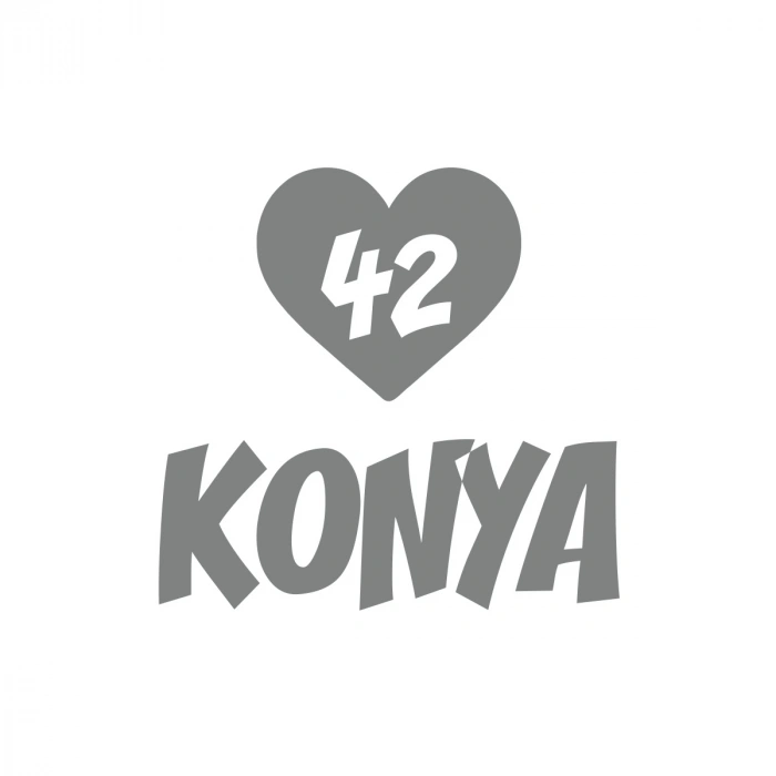 Kalpli 42 Konya Araba Sticker 17x17 Cm Gri