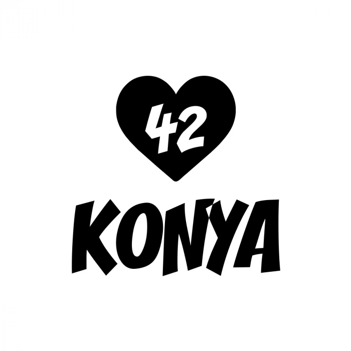 Kalpli 42 Konya Araba Sticker 17x17 Cm Siyah