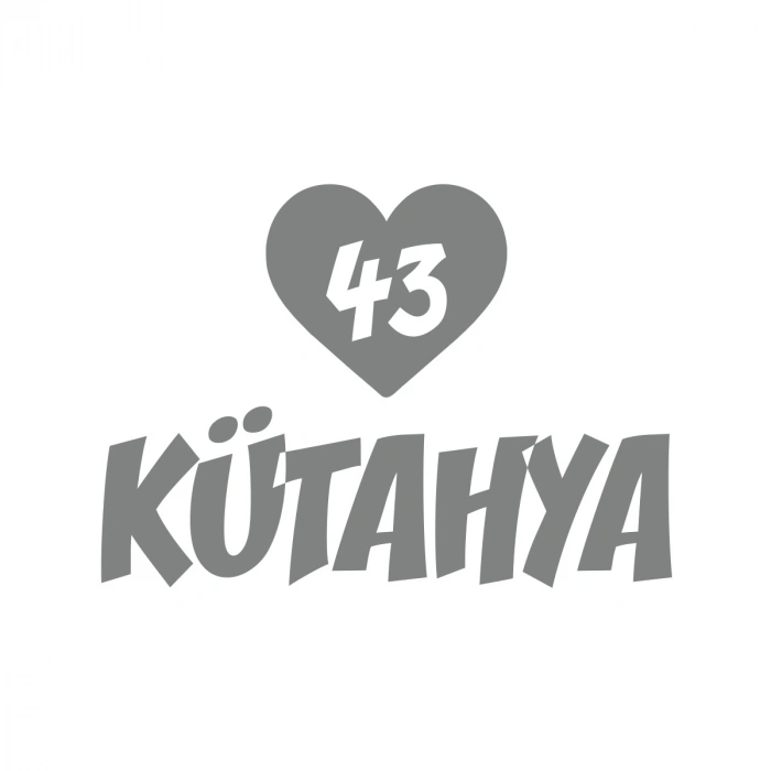 Kalpli 43 Kütahya Araba Sticker 17x17 Cm Gri