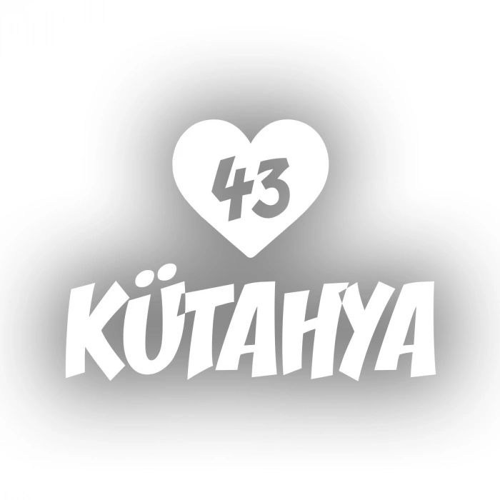 Kalpli 43 Kütahya Araba Sticker 17x17 Cm Beyaz