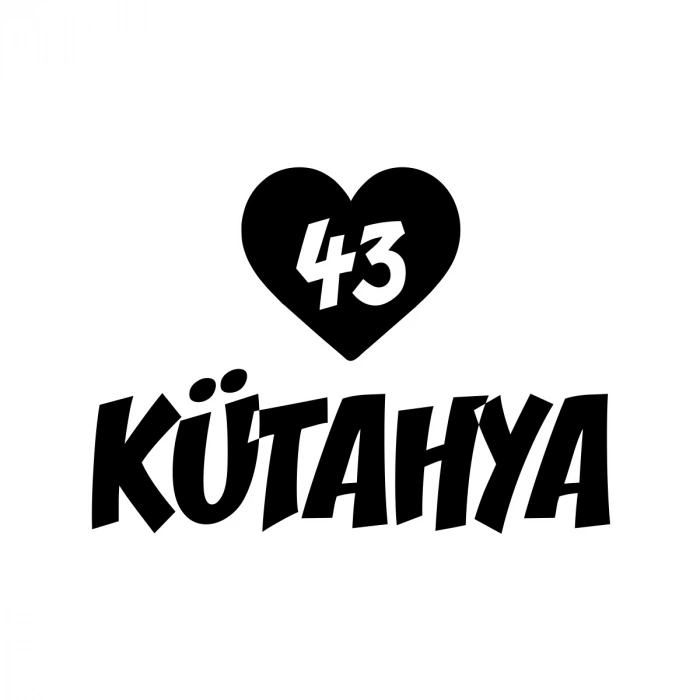 Kalpli 43 Kütahya Araba Sticker 17x17 Cm Siyah