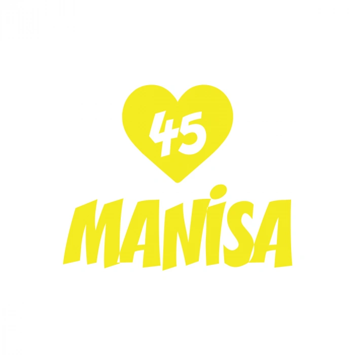 Kalpli 45 Manisa Araba Sticker 17x17 Cm Sarı