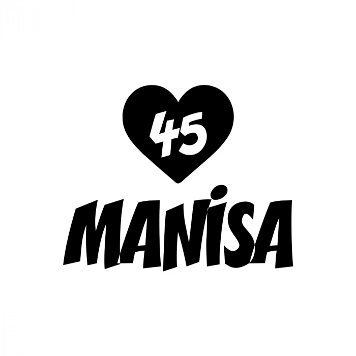 Kalpli 45 Manisa Araba Sticker 17x17 Cm Siyah