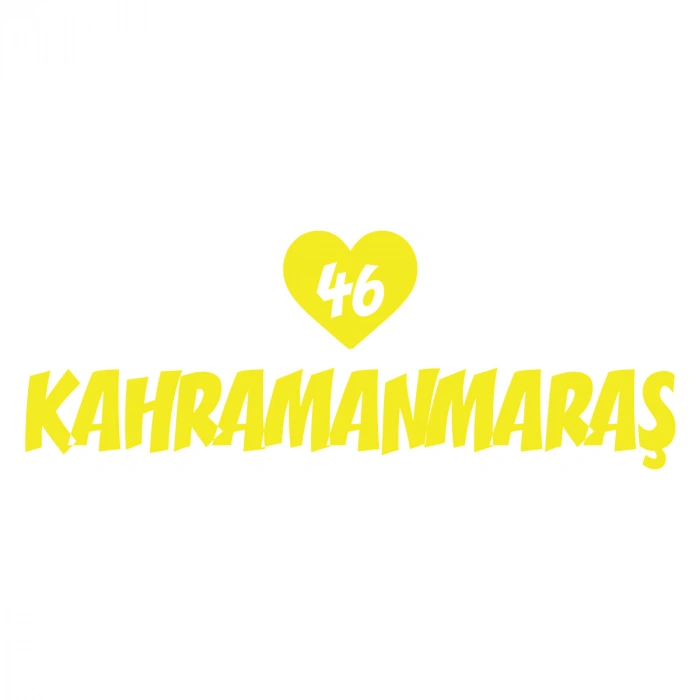 Kalpli 46 Kahramanmaraş Araba Sticker 17x17 Cm Sarı