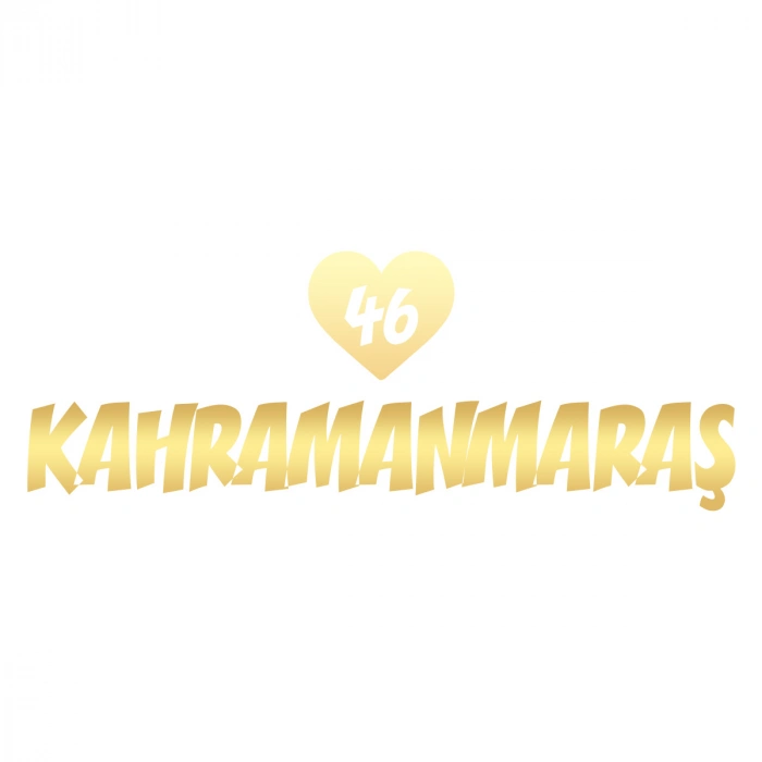 Kalpli 46 Kahramanmaraş Araba Sticker 17x17 Cm Gold