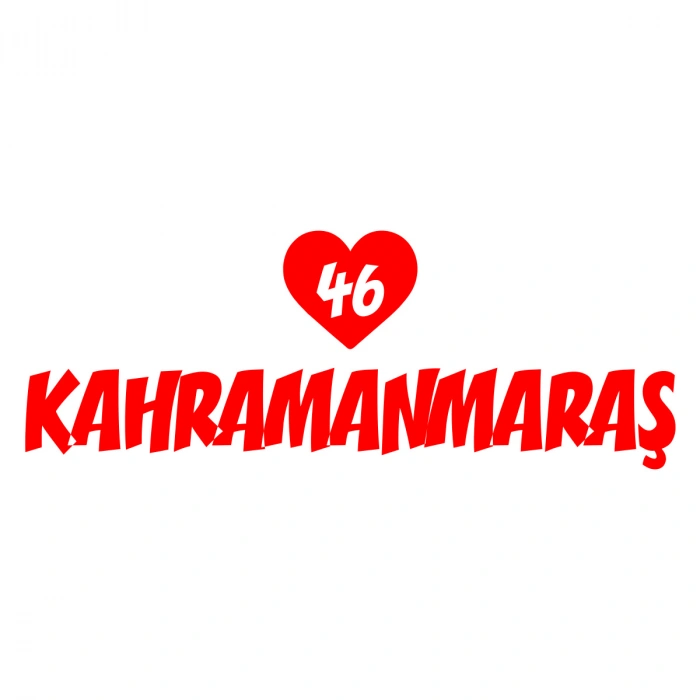 Kalpli 46 Kahramanmaraş Araba Sticker 17x17 Cm Kırmızı