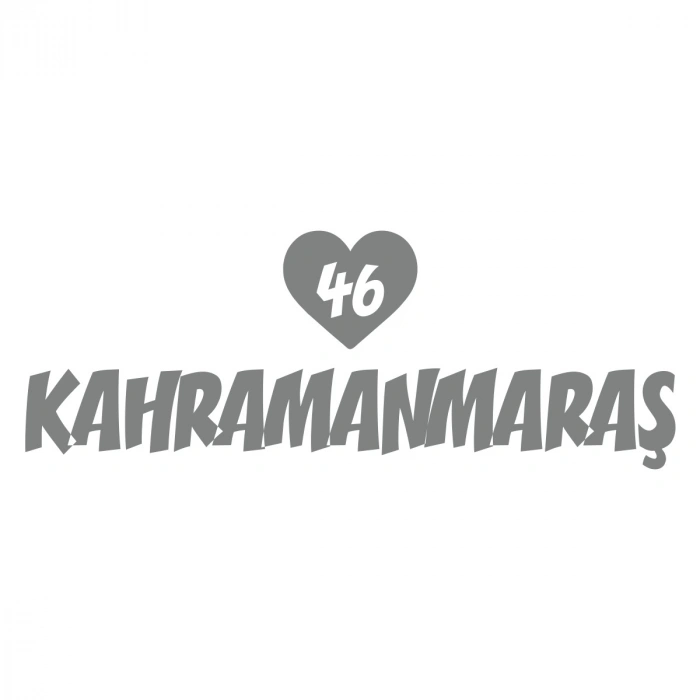 Kalpli 46 Kahramanmaraş Araba Sticker 17x17 Cm Gri