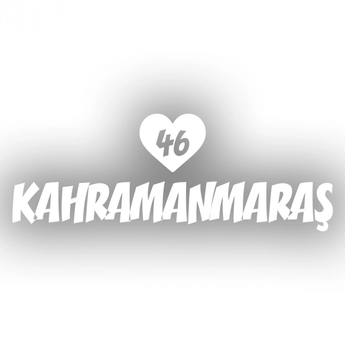 Kalpli 46 Kahramanmaraş Araba Sticker 17x17 Cm Beyaz