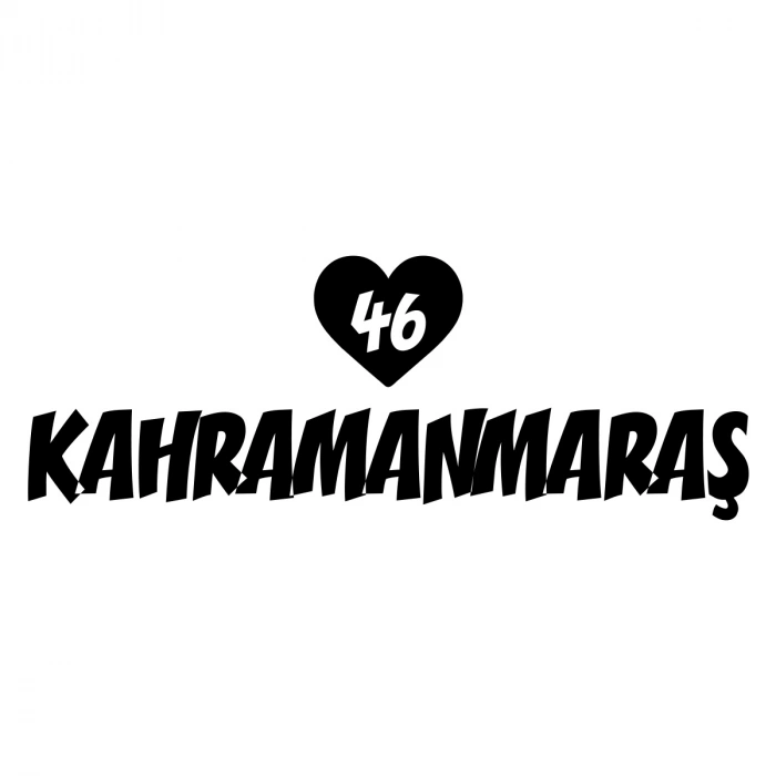 Kalpli 46 Kahramanmaraş Araba Sticker 17x17 Cm Siyah