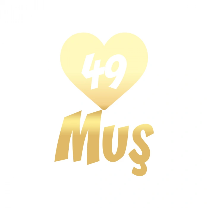 Kalpli 49 Muş Araba Sticker 17x17 Cm Gold