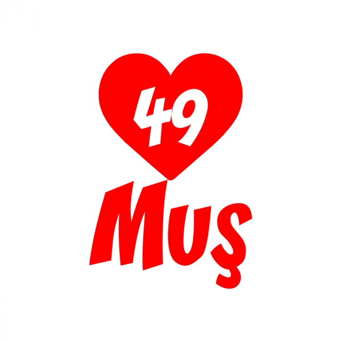 Kalpli 49 Muş Araba Sticker 17x17 Cm Kırmızı