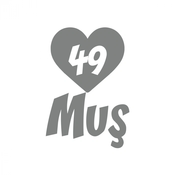 Kalpli 49 Muş Araba Sticker 17x17 Cm Gri