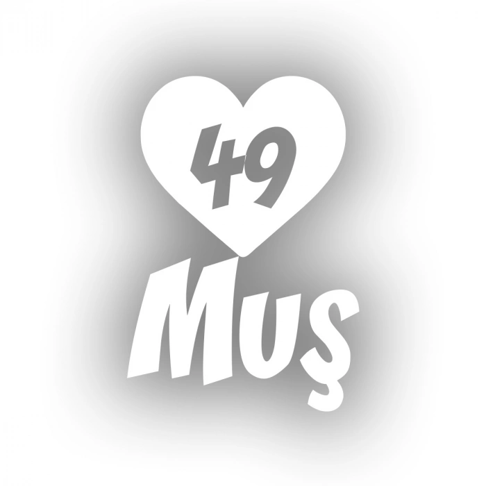 Kalpli 49 Muş Araba Sticker 17x17 Cm Beyaz