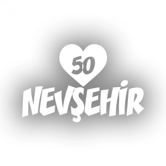 Kalpli 50 Nevşehir Araba Sticker 17x17 Cm Beyaz