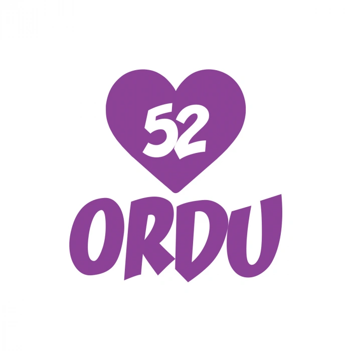 Kalpli 52 Ordu Araba Sticker 17x17 Cm Mor