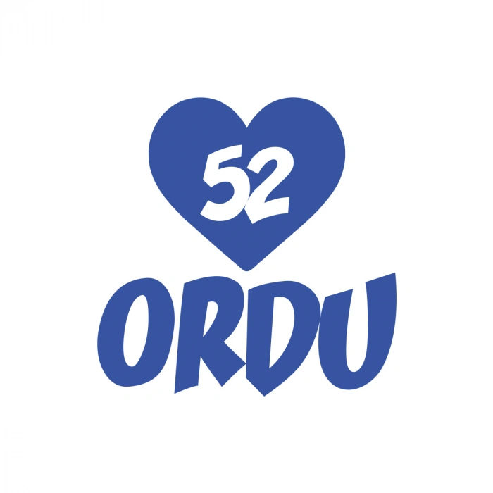 Kalpli 52 Ordu Araba Sticker 17x17 Cm Mavi