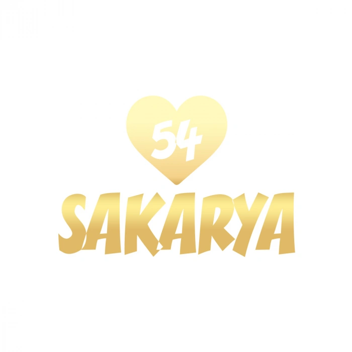 Kalpli 54 Sakarya Araba Sticker 17x17 Cm Gold