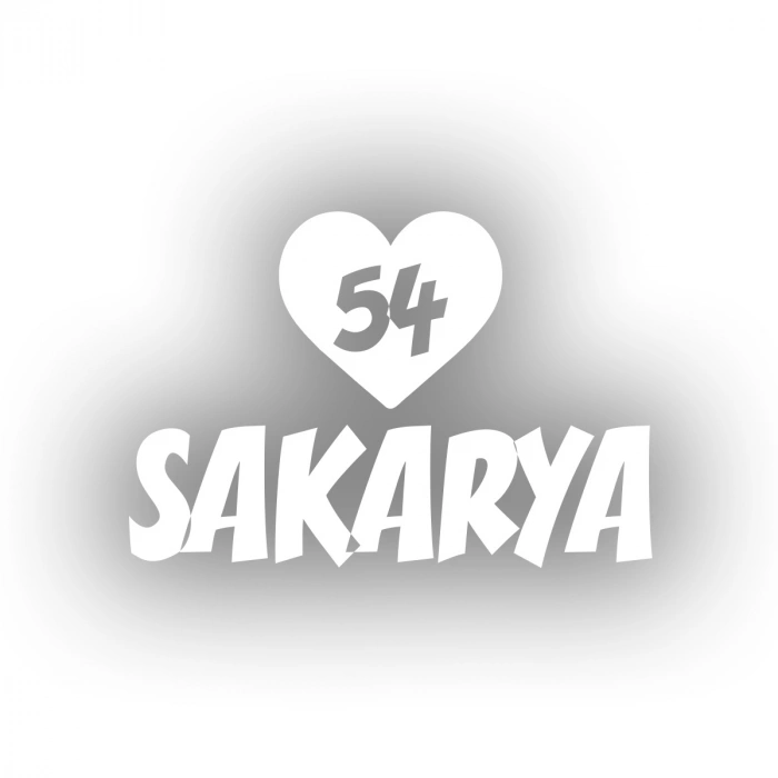 Kalpli 54 Sakarya Araba Sticker 17x17 Cm Beyaz