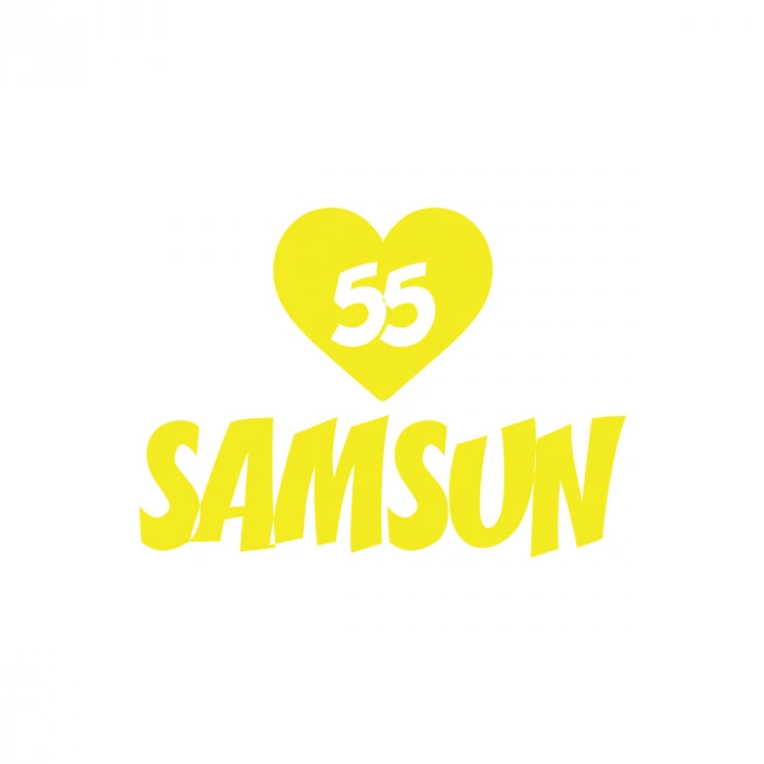 Kalpli 55 Samsun Araba Sticker 17x17 Cm Sarı