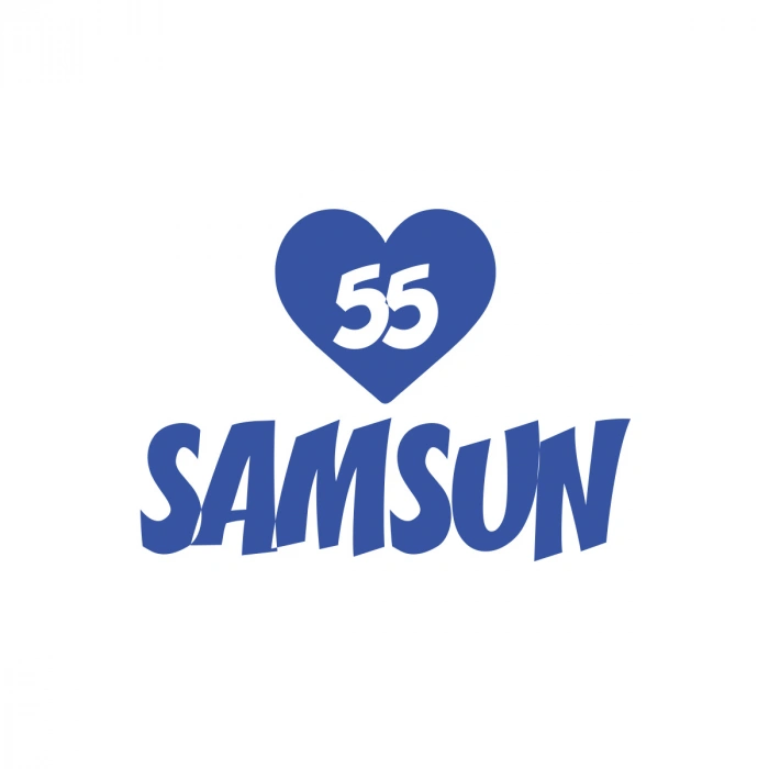 Kalpli 55 Samsun Araba Sticker 17x17 Cm Mavi