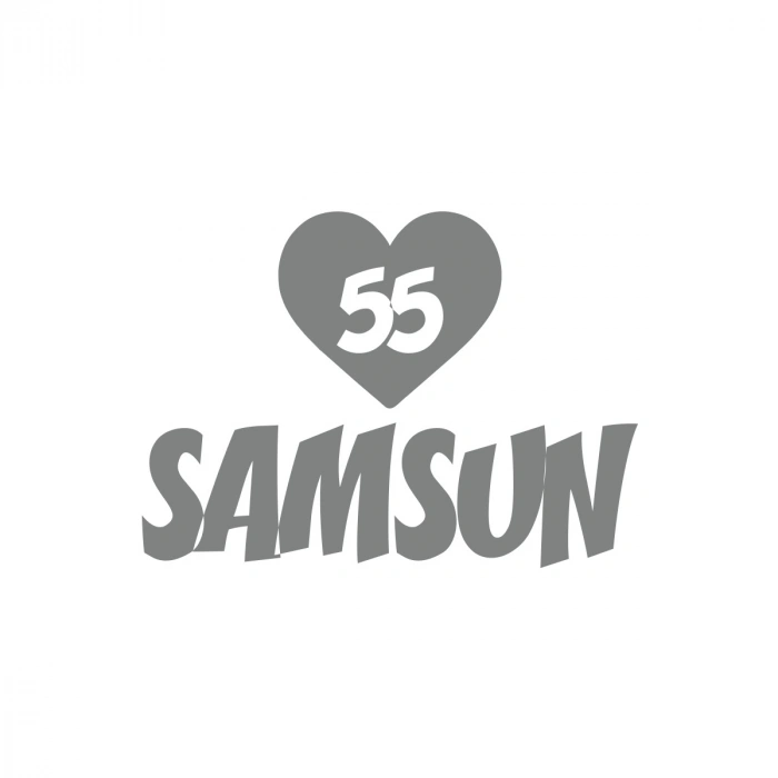 Kalpli 55 Samsun Araba Sticker 17x17 Cm Gri