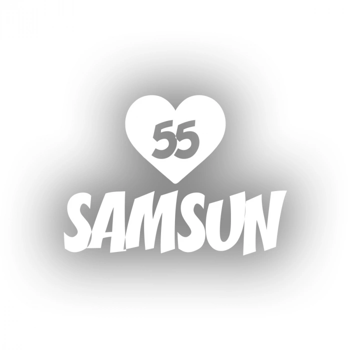 Kalpli 55 Samsun Araba Sticker 17x17 Cm Beyaz