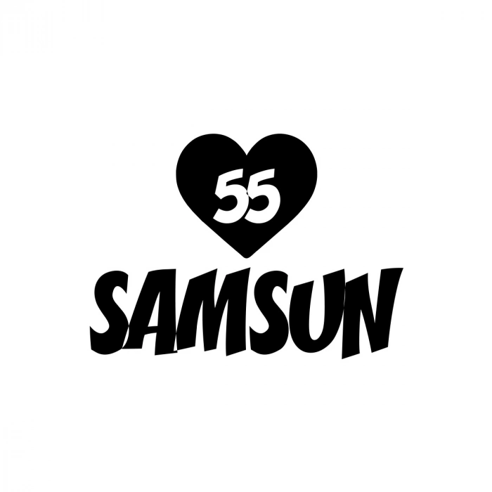 Kalpli 55 Samsun Araba Sticker 17x17 Cm Siyah