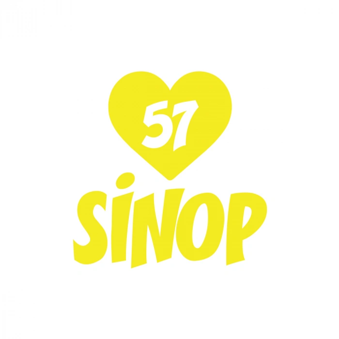 Kalpli 57 Sinop Araba Sticker 17x17 Cm Sarı