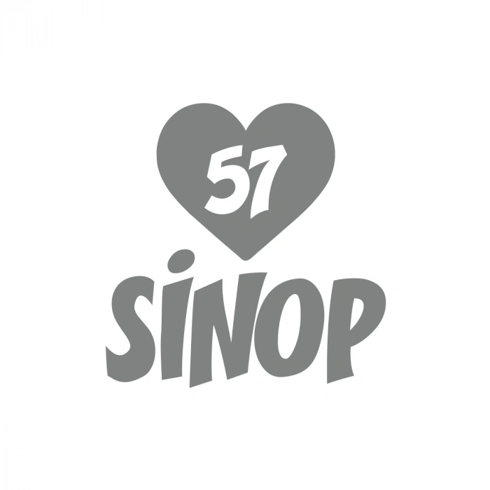 Kalpli 57 Sinop Araba Sticker 17x17 Cm Gri