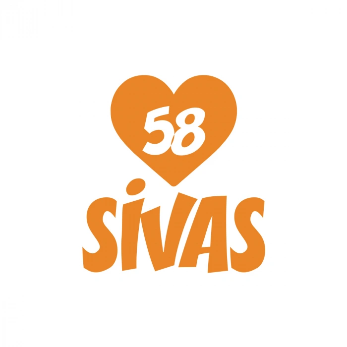 Kalpli 58 Sivas Araba Sticker 17x17 Cm Turuncu