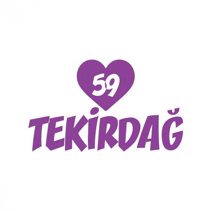 Kalpli 59 Tekirdağ Araba Sticker 17x17 Cm Mor