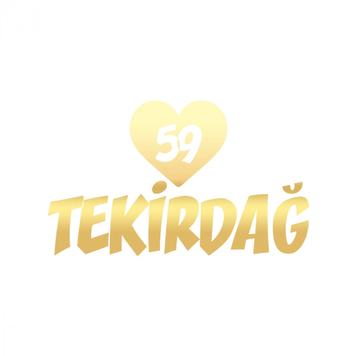 Kalpli 59 Tekirdağ Araba Sticker 17x17 Cm Gold