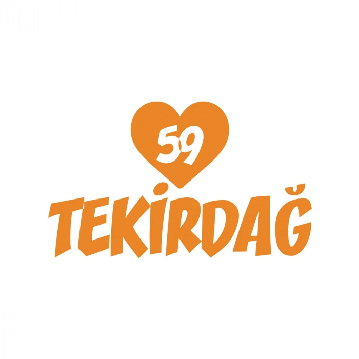 Kalpli 59 Tekirdağ Araba Sticker 17x17 Cm Turuncu