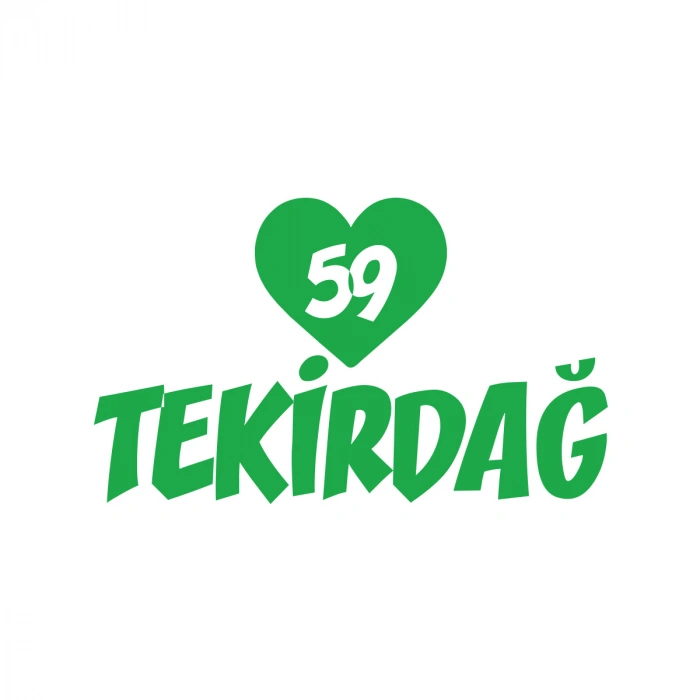 Kalpli 59 Tekirdağ Araba Sticker 17x17 Cm Yeşil