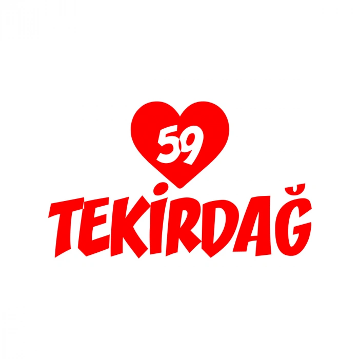 Kalpli 59 Tekirdağ Araba Sticker 17x17 Cm Kırmızı