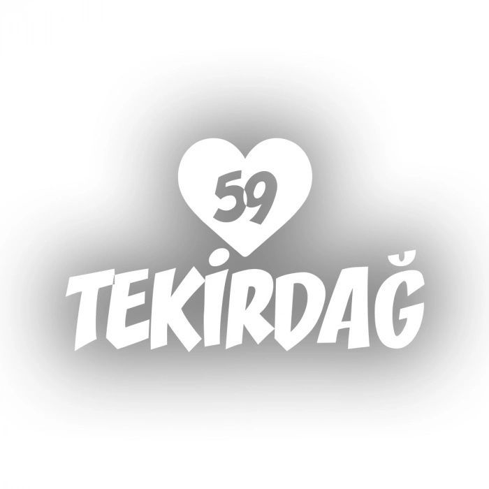 Kalpli 59 Tekirdağ Araba Sticker 17x17 Cm Beyaz