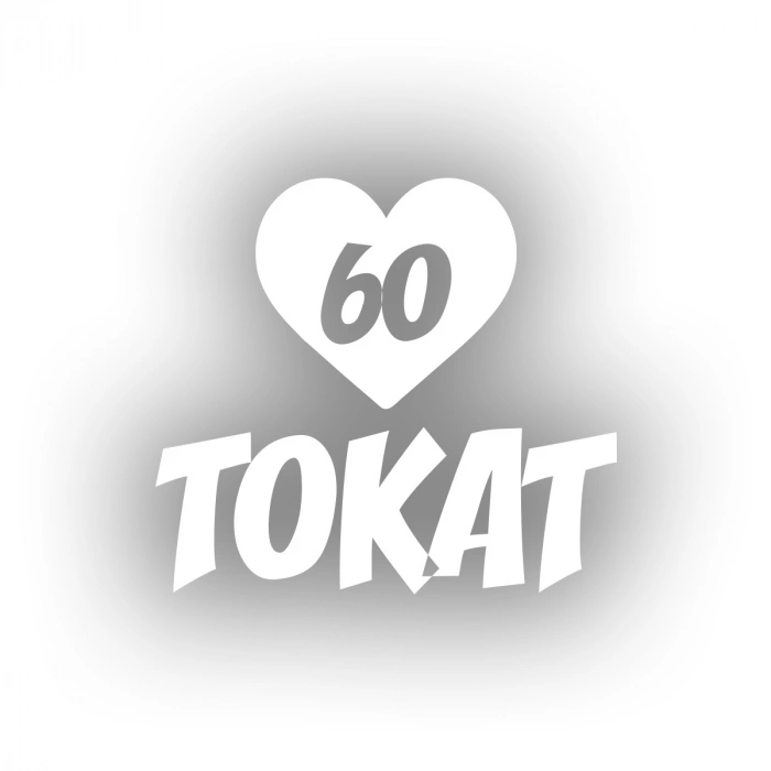 Kalpli 60 Tokat Araba Sticker 17x17 Cm Beyaz