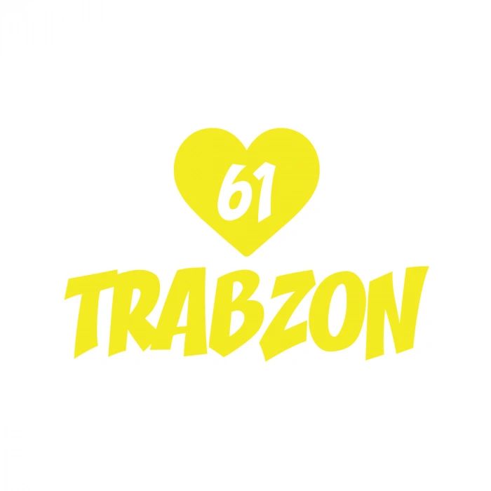 Kalpli 61 Trabzon Araba Sticker 17x17 Cm Sarı