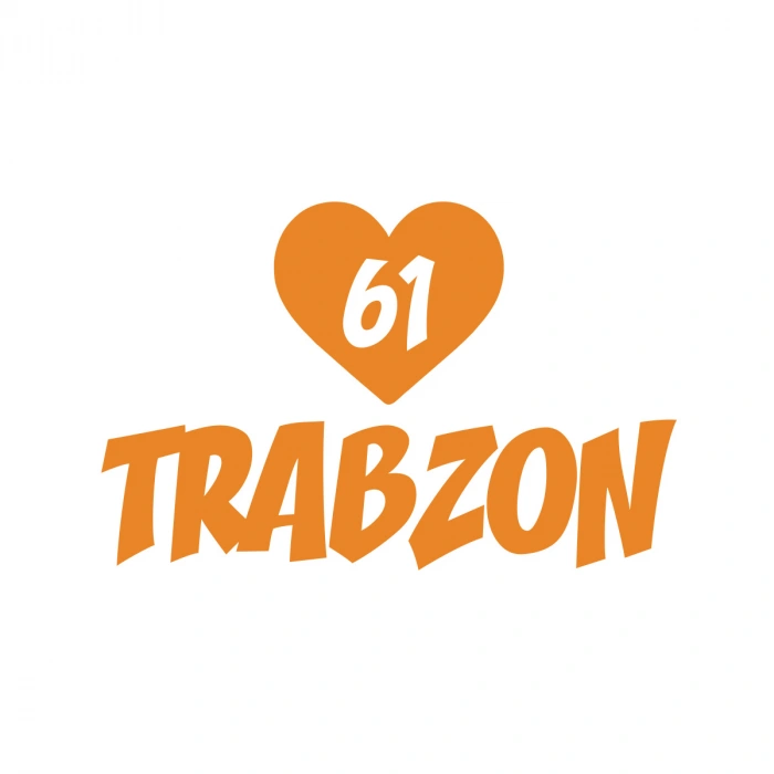 Kalpli 61 Trabzon Araba Sticker 17x17 Cm Turuncu