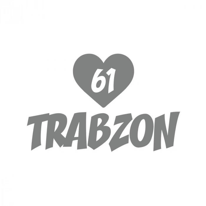Kalpli 61 Trabzon Araba Sticker 17x17 Cm Gri