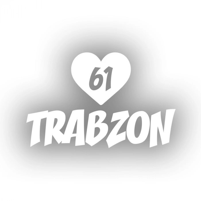 Kalpli 61 Trabzon Araba Sticker 17x17 Cm Beyaz