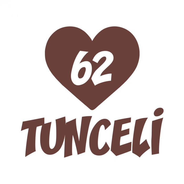 Kalpli 62 Tunceli Araba Sticker 17x17 Cm Kahverengi