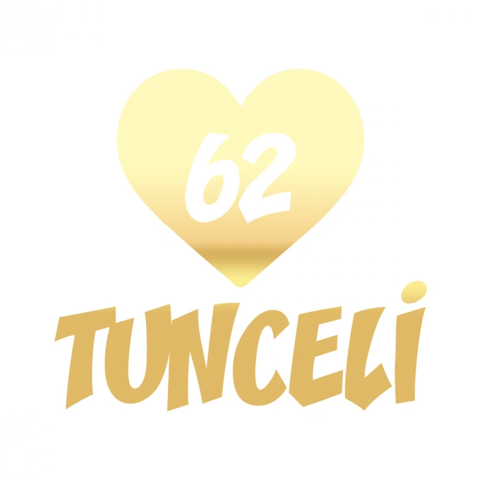 Kalpli 62 Tunceli Araba Sticker 17x17 Cm Gold