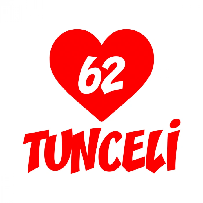 Kalpli 62 Tunceli Araba Sticker 17x17 Cm Kırmızı