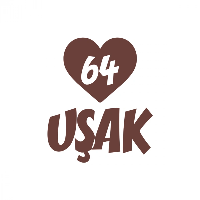 Kalpli 64 Uşak Araba Sticker 17x17 Cm Kahverengi