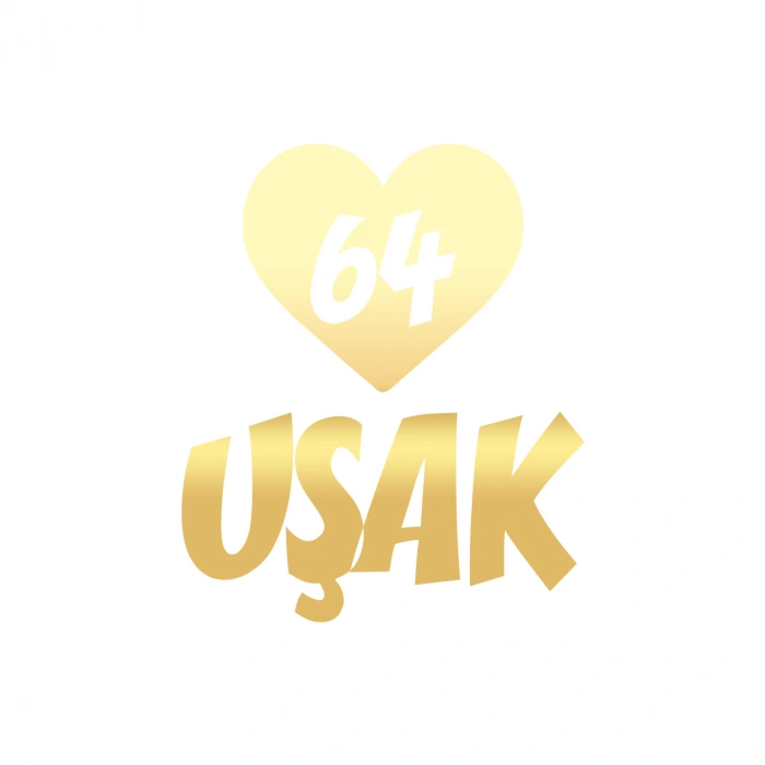 Kalpli 64 Uşak Araba Sticker 17x17 Cm Gold