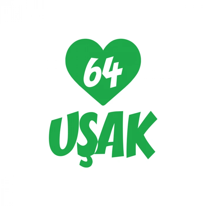 Kalpli 64 Uşak Araba Sticker 17x17 Cm Yeşil