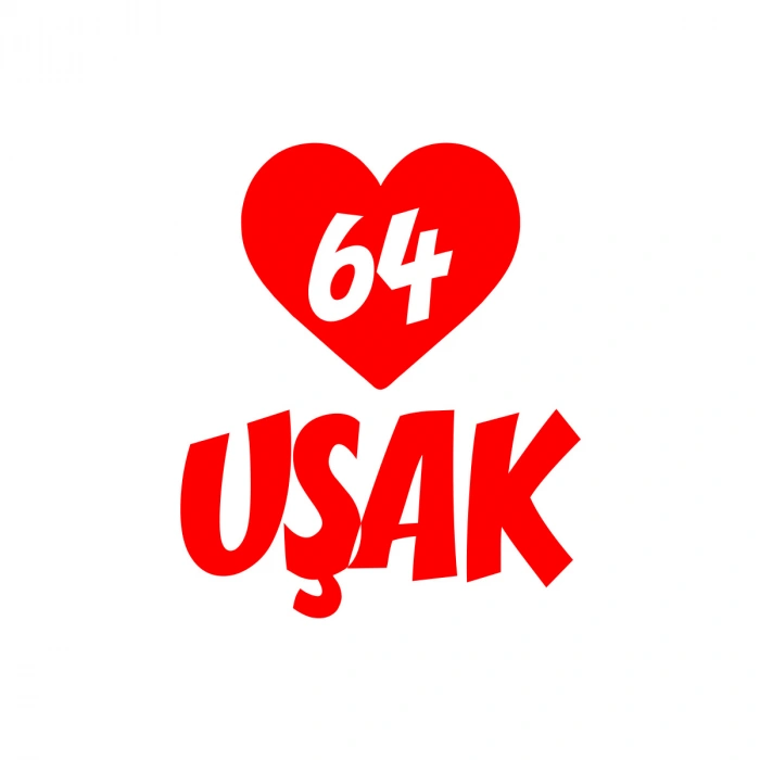 Kalpli 64 Uşak Araba Sticker 17x17 Cm Kırmızı